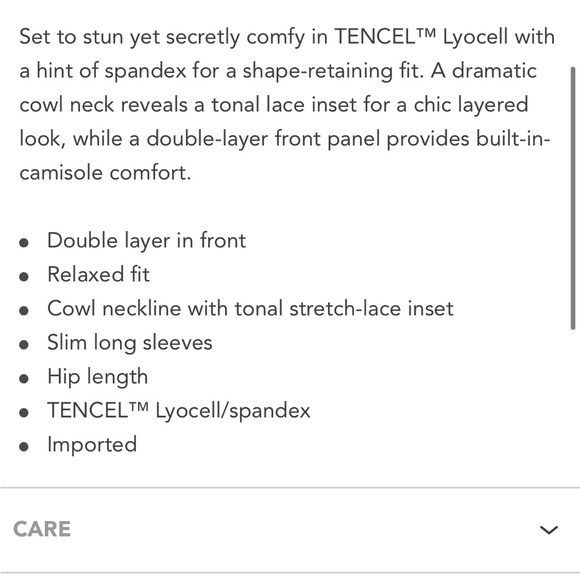 BOGO! Garnet Hill ‘Lace Inset Cowl Neck’ top - Picture 2 of 10